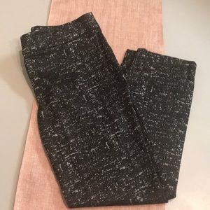 Loft Zoe Fit Black And Silver Metallic Pants